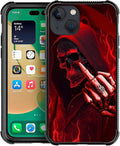 for iPhone 14 Case, Gestures Funny Skull Pattern Graphic Design Girl Boy Soft Silicone Hard Acrylic Shock Protection for iPhone 14