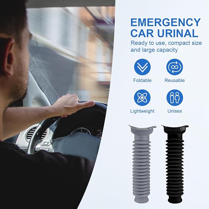 Pee Bottles for Men, Portable Urinal for Men, Collapsible Urine Bottle 750ML, Car Urinals for Men and Women, Emergency Urinal Shrinkable Pocket Toilet for Travel, Camping, Traffic Jam, Road Trips