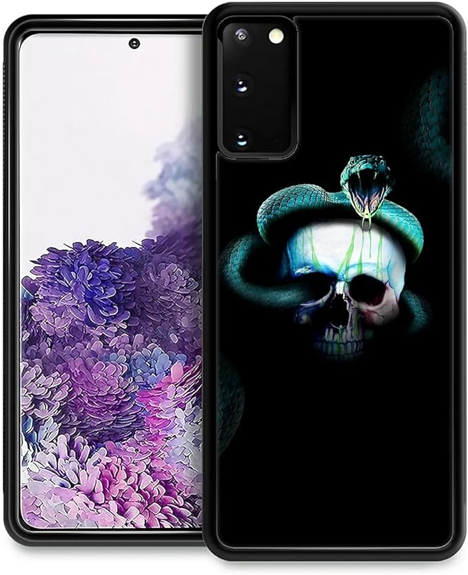 for Samsung Galaxy S20 Case, Skeleton Winding Snake Pattern Graphic Design Girl Boy Soft Silicone Hard Acrylic Shock Protection for Samsung Galaxy S20