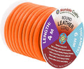 Mandala Crafts Round Genuine Orange Leather Cord for Jewelry Making – 6mm Cowhide Leather Rope String Lace for Kumihimo – 4.4 Yards Cowhide Craft Cording Spool