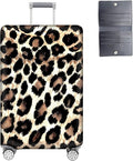 Luggage Cover Protector for 26-28 Inch Suitcases, TSA Approved Elastic Travel Suitcase Covers, Anti-Scratch Washable Luggage Sleeve for Carry On & Checked Bags, Leopard Print 02