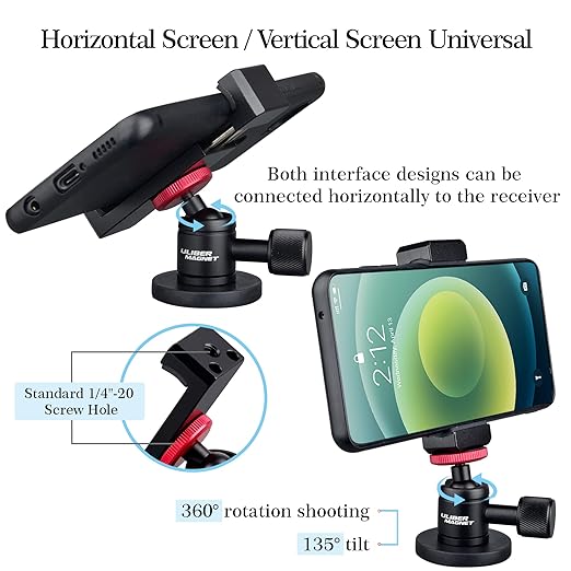 ULIBERMAGNET Magnetic Phone Mount,Magnetic Phone Holder for Car,Gym,Strong Rubber Magnet Mobile Phone Cradles Compatible with Smartphone for Car,Truck,Jeep,Refrigerator,Boats,Motorcycles