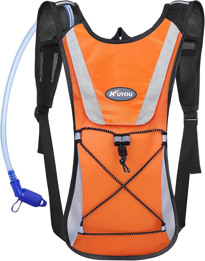 KUYOU Running Hydration Vest - Lightweight Insulated Hydration Backpack with 2L Water Bladder, Adjustable Chest Straps and Reflective Water Backpack for Running Marathon Race Hiking Cycling