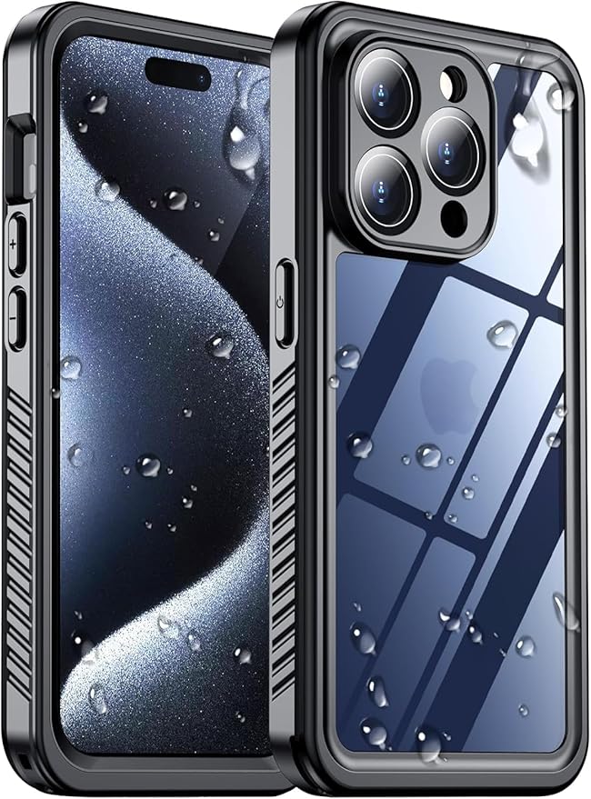 2025 New Designed for iPhone 15 Pro Max Case Waterproof, [Built-in Screen Protector & Glass Camera Protector][Full Body Shockproof][IP68 Underwater][Dropproof] Phone Case for iPhone 15 Pro Max 6.7"