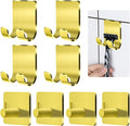 CGBE Razor Holder for Shower, 4 Packs Razor Holder and 4 Packs Shower Hooks, Self Adhesive Shaver Holder Hanger Hooks for Bathroom, Damage Free Wall Hooks for Razor Shaver Loofah Sponge - Gold