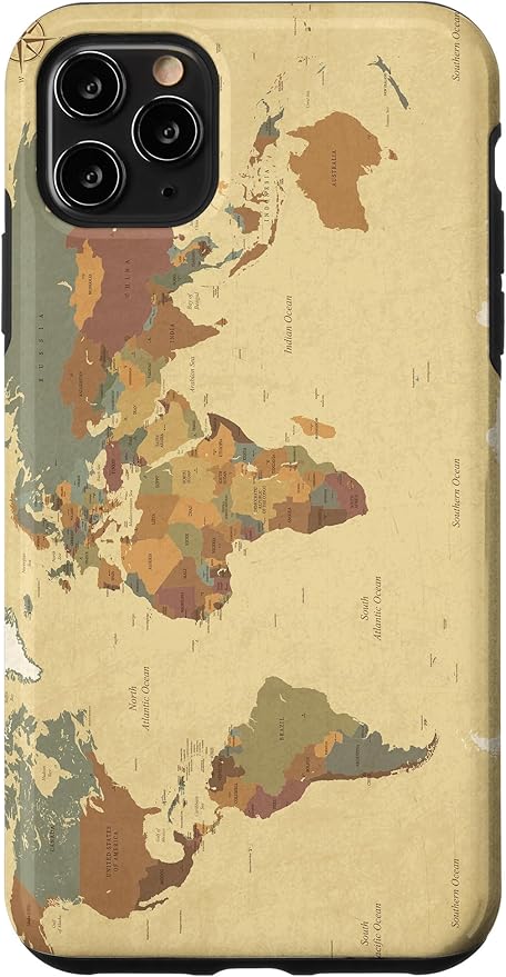 Globe Map Smartphone Cell Cover Gift World Map Pattern Phone Case for iPhone 11 Pro Max