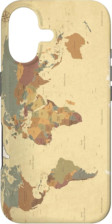 Globe Map Smartphone Cell Cover Gift World Map Pattern Phone Case for iPhone 17