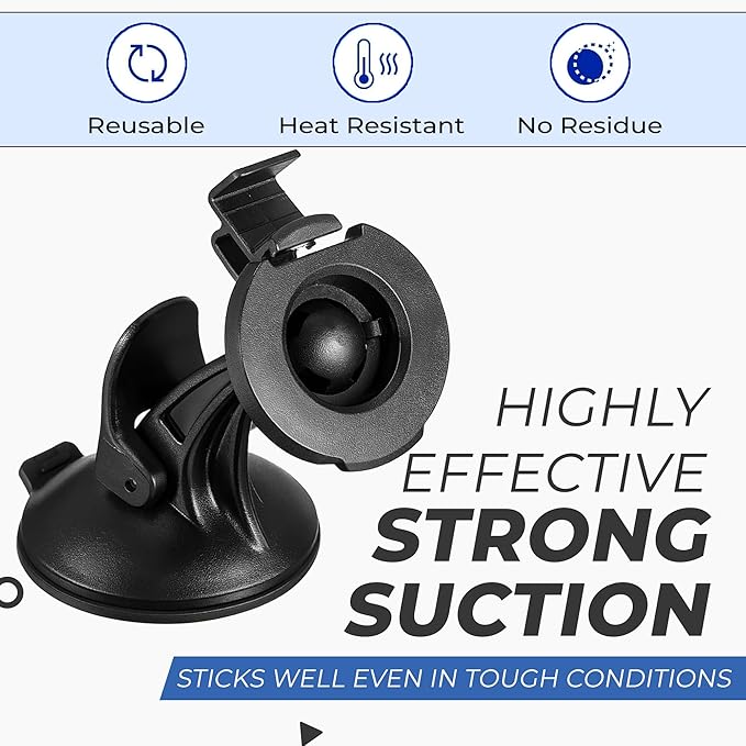 GPS Suction Cup Mount for Garmin GPS Mount - Strong Adhesive Replacement Nuvi Dash Holder w/ 17mm Ball - Dashboard Windshield Car Holder for Garmin Nuvi Drive Dezl RV Driveassist
