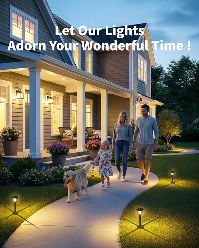 Solar Pathway Lights 12 Pack Mini Outdoor 3000K Bright Auto On/Off Solar Garden Lights Long Lasting Solar Powered Landscape Light for Path Yard Walkway Lawn Driveway Decor Lighting - Warm White