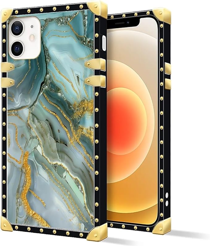 Compatible with iPhone 11 Case, Golden Texture Marble Veining Luxury Golden Decoration for Girl Women Soft TPU Shockproof Protective Hard PC Back for iPhone 11
