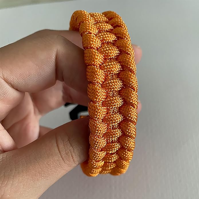 Parachute Cord Bracelets Trilobite Weaved Paracord Bracelet with Side Release Buckle 8.7 inch Black Bracelet for Men Women 1 Set
