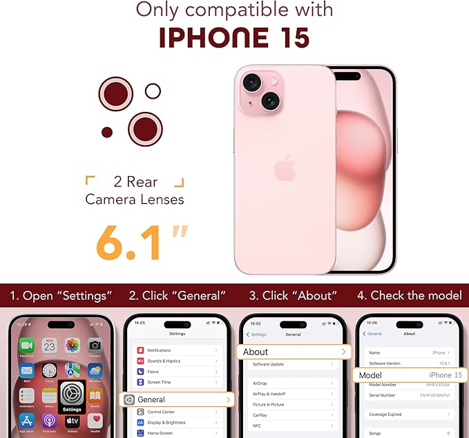 TIESZEN for iPhone 15 Case, Compatible with MagSafe, Built-in Privacy Screen Protector and Camera Protection, Anti Spy Full Body Dustproof Shockproof Hard Phone Case 6.1",Shiny Clear