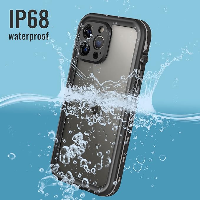 iPhone 13 Pro Case, Waterproof & Shockproof Phone Case, Full Protection, IP68, 6.1 Inch, Black