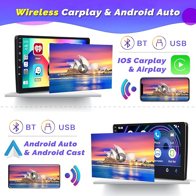 [4Core 64G] Android 15 Car Stereo for Jeep Compass Patriot 2007-2010, Hikity 9 Inch Touchscreen Compass Patriot Radio Wireless Carplay Android Auto GPS WiFi BT/EQ/FM/RDS Mirror Link SWC Backup Cam