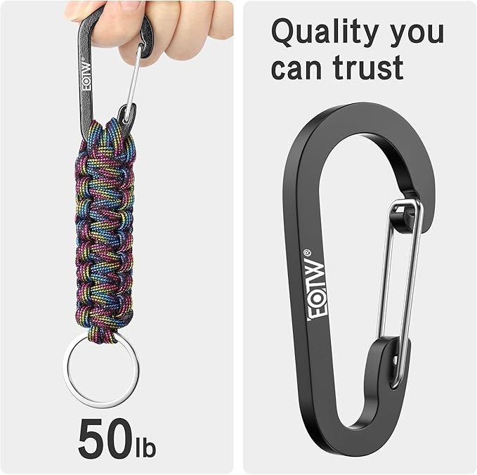 EOTW Paracord Keychain for Men Women Paracord Carabiner Backpack Keychain with Aluminum Clip for Camping Hiking Outdoor Gear