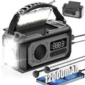 12000mAh Emergency Weather Radio, Hand Crank Solar Radio Portable AM/FM/NOAA Radio with 2 Solar Panels 3 Charging Methods SOS Alarm 3 Mode Flashlight Phone Charger Compass Reading Lamp