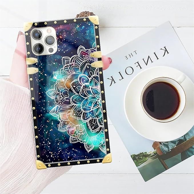 Compatible with iPhone 11 Pro Max Case, Starry Sky Colourful Mandala Luxury Golden Decoration for Girl Women Soft TPU Shockproof Protective Hard PC Back for iPhone 11 Pro Max