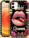 Compatible with iPhone 11 Case, Glitter Red Rose Queen Leopard Lipstick Luxury Golden Decoration for Girl Women Soft TPU Shockproof Protective Hard PC Back for iPhone 11