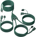 BN-LINK 1 to 3 Splitter Extension Cord, 24 ft End to End(36 ft Total), Multi-Outlet Power Cord, 16/3 SJTW Weather Resistant for Lighting, Landscaping & Holiday Decorations, Grounded, ETL
