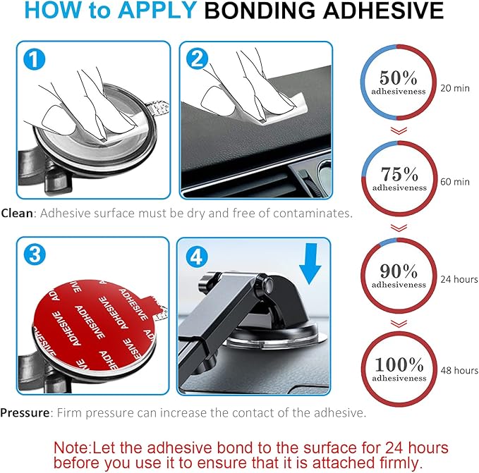 AZXYI Very High Bond Sticky Adhesive, 6 Pack Dashboard Pad Mounting Disk Adhesive Replacement Kit, Double-Sided Stickers for Suction Cup Dashboard Phone Holder & Windshield Car Mount