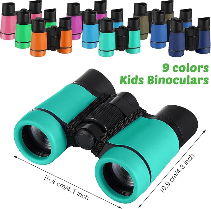 Yunsailing 9 Pack Kids Binoculars, Shockproof Compact Binoculars for Kids, Folding Outdoor Explorer Toy for Bird Watching, Camp, Scavenger Hunt, Classroom Activities, VBS, Party Favor(Multicolored)