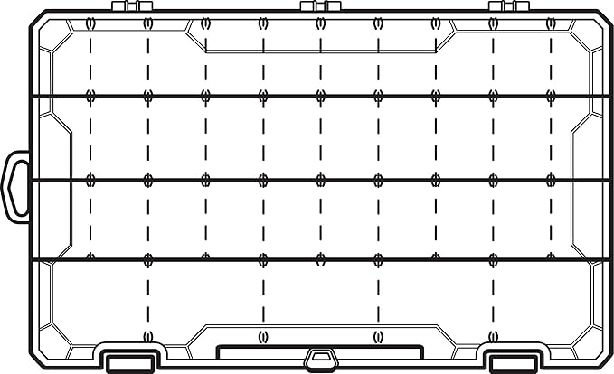 Flambeau Outdoors 5007 Tuff Tainer Fishing Tackle Box with Zerust Anti-Rust Dividers - Includes 18 Dividers, 36 Compartments, Clear Fishing Lure Organizer - 14.25" x 9.125" x 2"