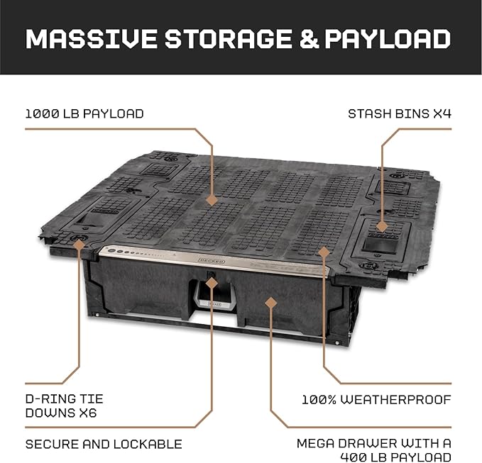 DECKED Truck Bed Storage System with System Accessories | Compatible with Toyota Tacoma (1995-2004) 6'2"