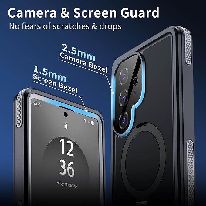 ANTSHARE IP68 Waterproof Case for Samsung Galaxy S25 Ultra [2025] - with Kickstand - MagSafe Compatible, Built-in Screen/Lens Protector - Shockproof Full Body Protection for Swimming/Outdoor, Black