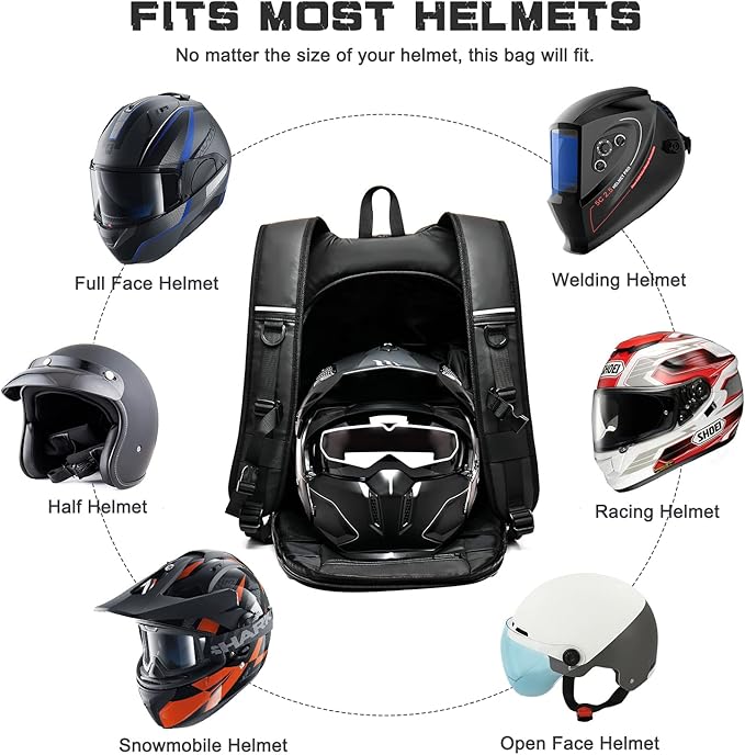Motorcycle Backpacks for Men and women,Waterproof Helmet Backpack,Motorcycle Dirt Bike Accessories,motorcycle gear Seat Bag Tail Bag