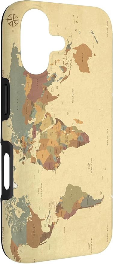 Globe Map Smartphone Cell Cover Gift World Map Pattern Phone Case for iPhone 17