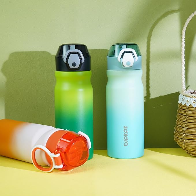 BJPKPK Stainless Steel Insulated Water Bottle with Straw Lid 18oz Reusable Metal Thermal Flask Bottles Keep Cold and Hot,Sage