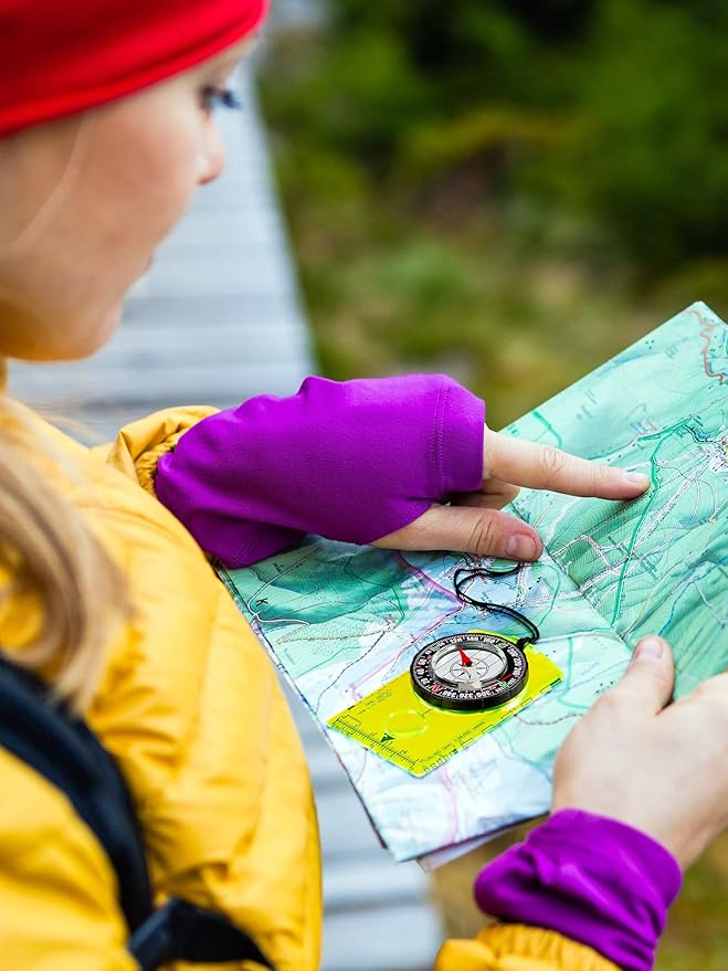 Gejoy 6 Pieces Orienteering Compass Bulk Scout Compass with Declination Magnifier Ruler and Scale Map Reading for Class Gifts Hiking Camping Backpacking Navigation Survival