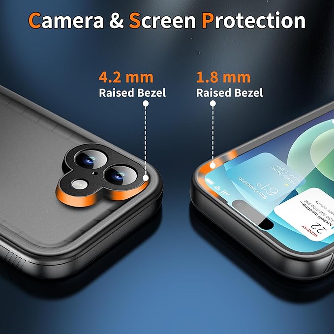 Cozycase TOP Waterproof Case for iPhone 17 - Military Heavy Duty 360 Shockproof Full Body with Screen Camera Protector Double IP68 Water Dust Drop Proof Hard Rugged Tough Bumper Front Back Slim Cover