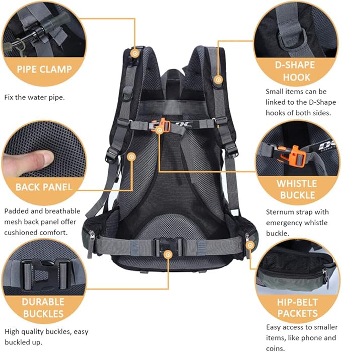 Diamond Candy Waterproof Hiking Backpack for Men and Women, Lightweight Day Pack for Travel Camping | Waterproof, Lightweight, for Travel Camping