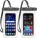 2 Pack White Universal Waterproof Phone Pouch, Large Phone Waterproof Case Dry Bag,Protection Level: IP68,Outdoor Sports for Apple iPhone,Samsung,and More,(Fits Up to 8.3”),White