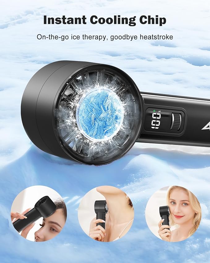 AMACOOL Handheld Fan with Ice Cooler, Mothers Day Gifts for Mom Her Women Girl, Mini Portable Cooling Fan, Small Yet Powerful, Personal Hand Fans for Men Travel Essentials Beach Outdoor Makeup