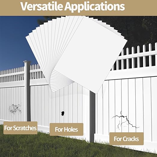 20 Pieces Vinyl Siding Repair Kit, White Self-Adhesive Vinyl Siding Patch Kit for Any Cracks, Holes, or Blemishes on Vinyl Siding, Fence