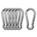 304 Stainless Steel Carabiners -2.76 inch Heavy Duty, Durable & Rust-Free Clips for Gym, Swing, Dog Leashes, Hammocks, Keychains, and More(304,M7,Pack of 6)
