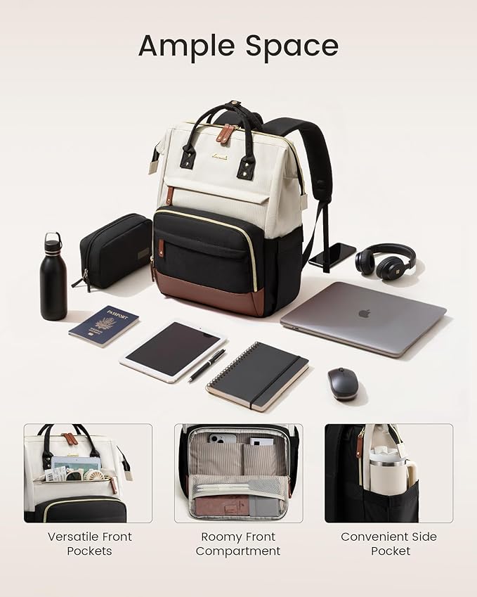 LOVEVOOK Laptop Backpack for Women, 15.6 Inch Work Business Backpacks Purse With Large Capacity, Waterproof Nurse Bag College Bookbag for School, Waterproof Casual Daypack for Travel