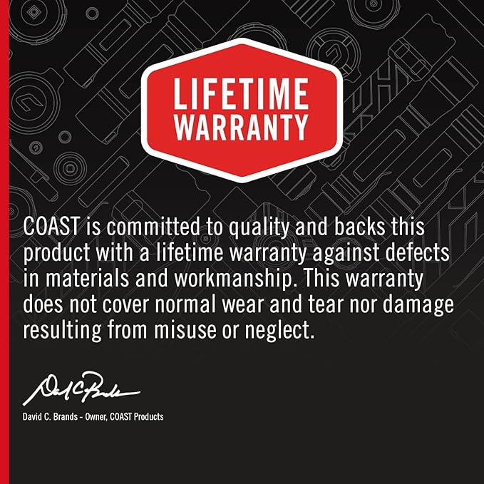 Coast RL10 560 Lumen Dual Color LED Headlamp with Flood and Spot Beams, Variable Light Control, C.O.B., Alkaline Dual Power, Non-Slip Band, 3 x AAA Included
