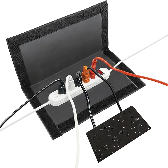 (Canvas Fabric,Not Plastic) Outdoor Electrical Box Waterproof Covers,3-Side Velcro Closed,Weatherproof Outside Extension Cords,Plug,Surge,Outlet and Power Strips Protectors,15x8 Inch-ClawsCover