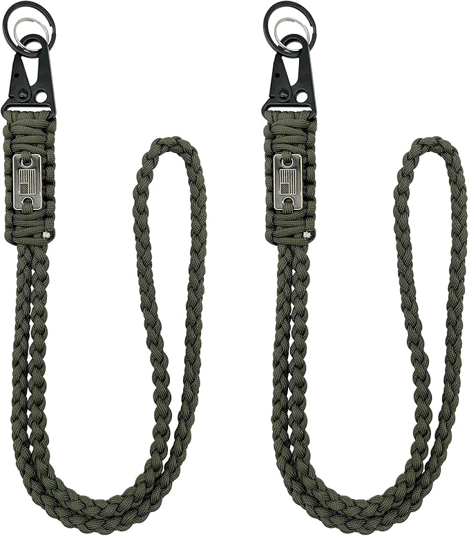 DDOUT Heavy Duty Paracord Lanyard 550 Paracord Braided Keychain for ID Badges, Camera, Whistle, Traveling, Outdoor Activities