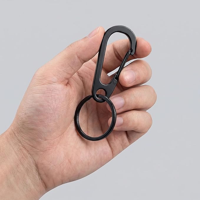 Stainless Steel Carabiner Keychain, Quick Release Heavy Duty Key Clip for Purse, Car, Motorcycle, Key Chain Rings Kit