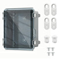 Nineleaf Electrical Junction Box IP67 ABS Plastic WiFi Enclosure with Hinged Cover with Mounting Plate, Wall Brackets, Cable Glands (Clear, 8.7"x6.7"x4.3")