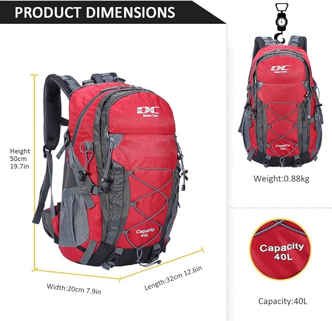 Diamond Candy Waterproof Hiking Backpack for Men and Women, Lightweight Day Pack for Travel Camping | Waterproof, Lightweight, for Travel Camping