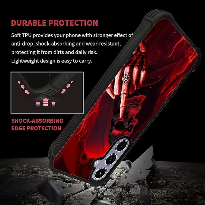for Samsung Galaxy S24 S25 Case, Gestures Funny Skull Pattern Graphic Design Girl Boy Soft Silicone Hard Acrylic Shock Protection for Samsung Galaxy S24 S25