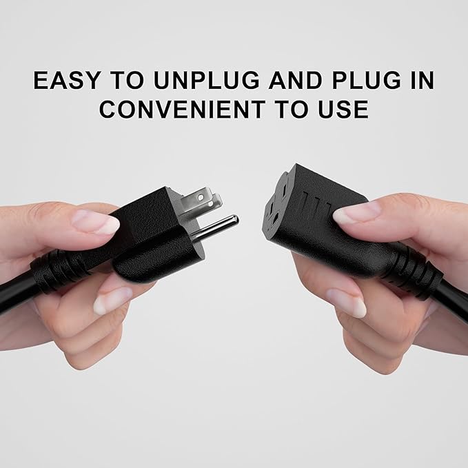 12 Pack Short Extension Cord 1 Foot Black, 16/3 Gauge Indoor Power Extension Cable, 13A 125V 1625W 16AWG, 3 Prong Outlet Saver NEMA 5-15P to NEMA 5-15R, ETL Listed POWGRN