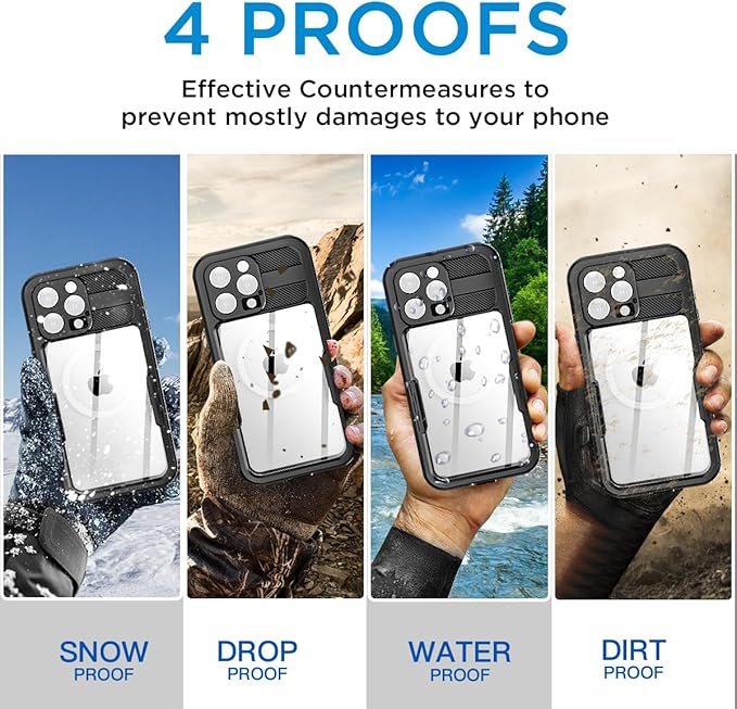 AICase Waterproof Case for iPhone 16 Pro Max(6.9") with MagSafe Support Snowproof,Dustproof/Shockproof,IP68 Certified 360 Full Body Protection Fully Sealed Underwater Cover for iPhone 16 Pro Max_1