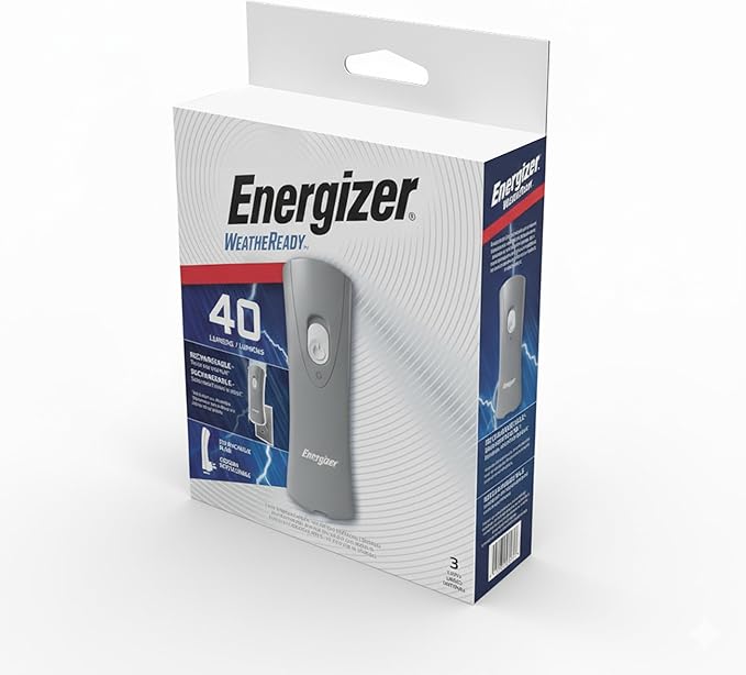 Energizer Auto-On LED Flashlights Rechargeable (6-Pack) for Home Power Failure, Plug in LED Flashlight for Power Outage, Night Light, Hurricane Preparedness