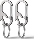 TISUR Titanium Carabiner Keychain Clip, Anti-Lost Key Ring Holder, Self-Locking Metal Gate Clip Key Chain Bottle Opener for Men Women